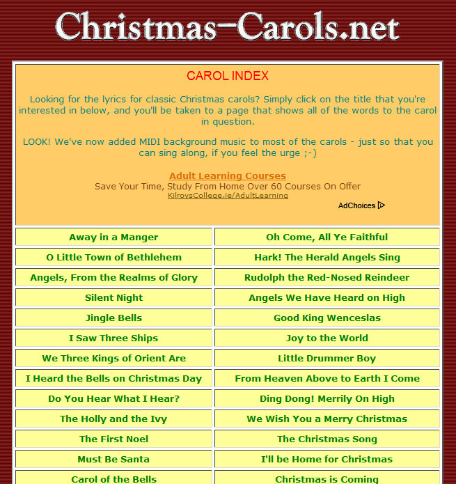 Carols « Christmas Classroom Resources for Teachers – Nollaig Shona from Seomra Ranga