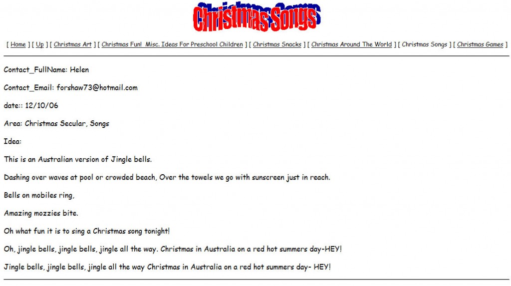 Christmas Songs and Rhymes