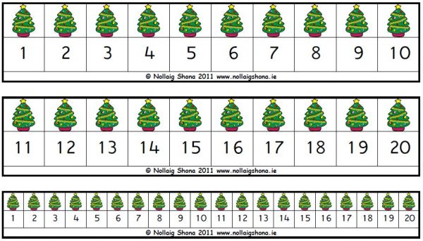Number Lines Christmas Tree
