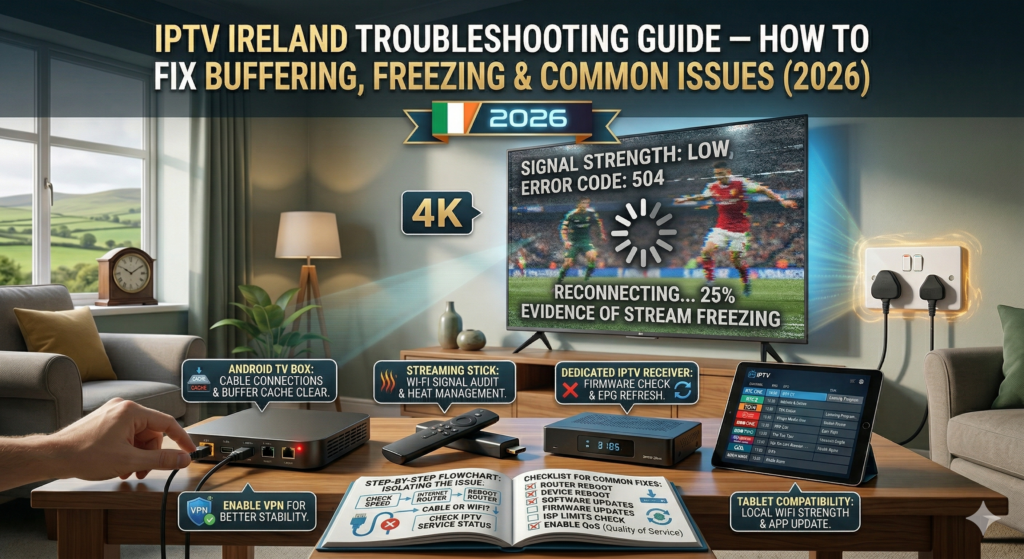 IPTV Ireland troubleshooting guide fix buffering and freezing