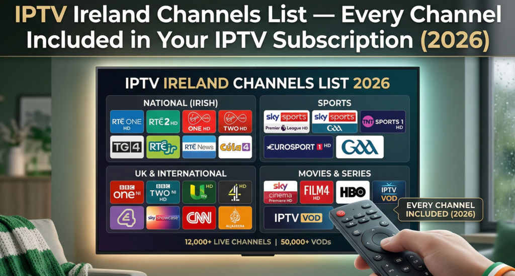 IPTV Ireland channels list 2026 full guide