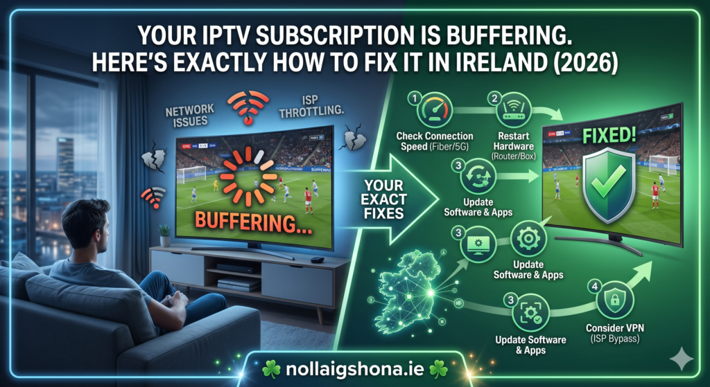IPTV Subscription buffering fix Ireland internet speed router guide 2026