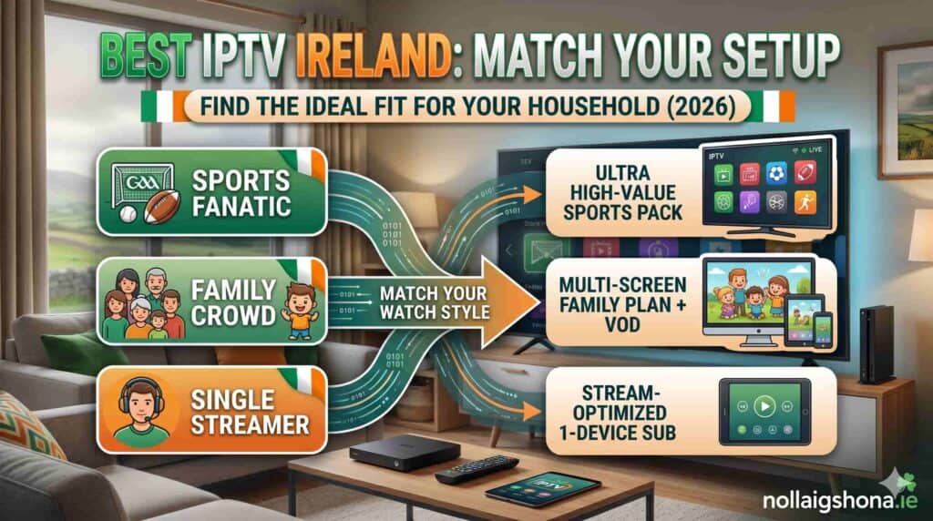 Best IPTV Ireland matched to viewing style sports family films expat 2026
